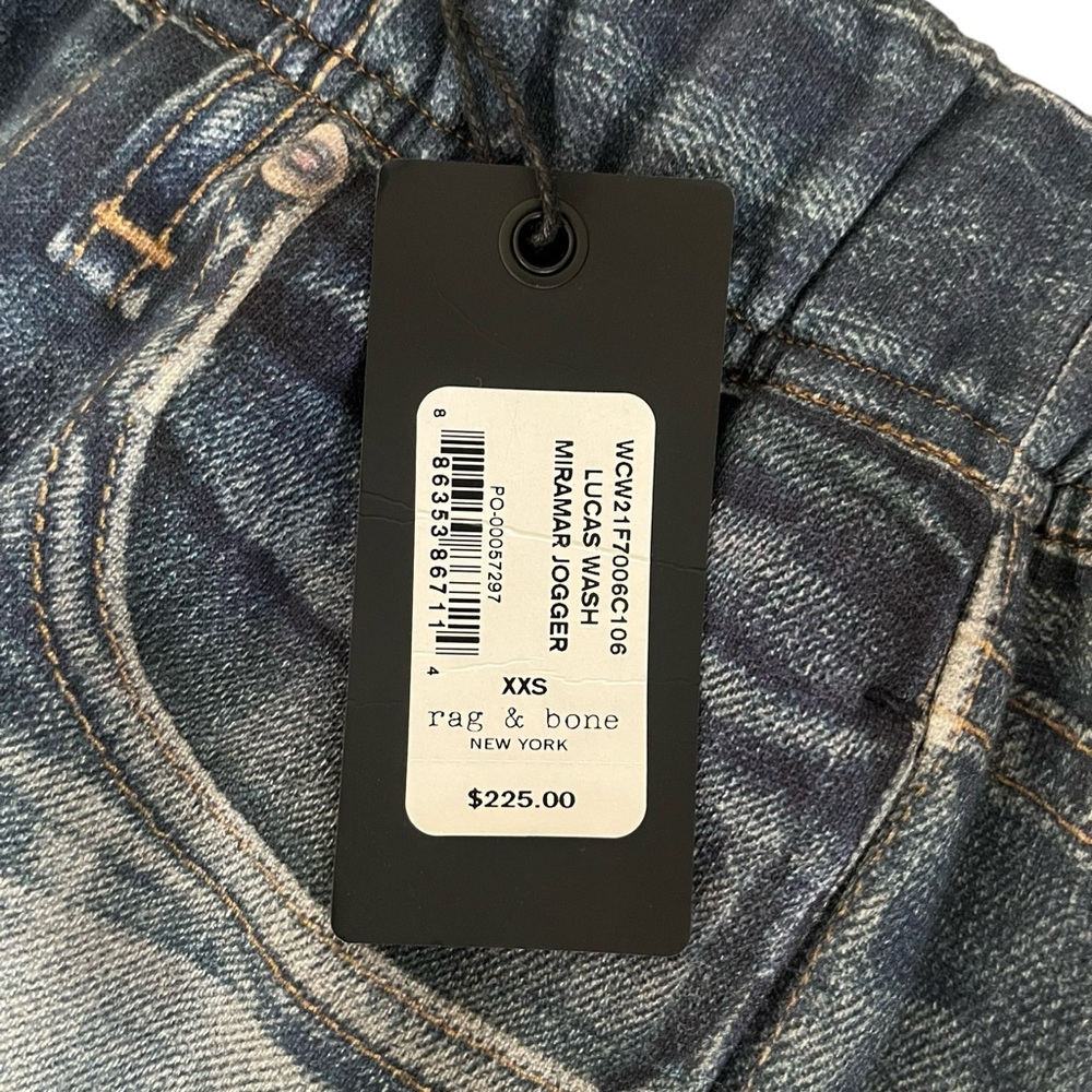 Rag & Bone New York Lucas Wash Miramar Jogger XXS Printed Jeans WCW21F7006C106 - Picture 4 of 6